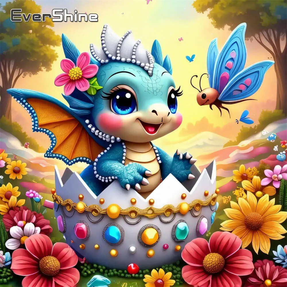 Evershine Diamant-Gemälde, Gänseblümchen, bunt, Acryl, Bastelbedarf, Diamant-Mosaik, DIY-Stickerei, Kindergeschenk