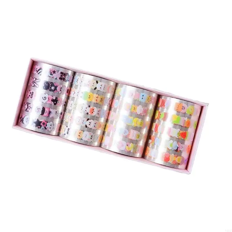 4 Rolls Cinta decorativa dulce Decorativa Preciosa cinta papel animal Manual cinta adhesiva cinta enmascarar