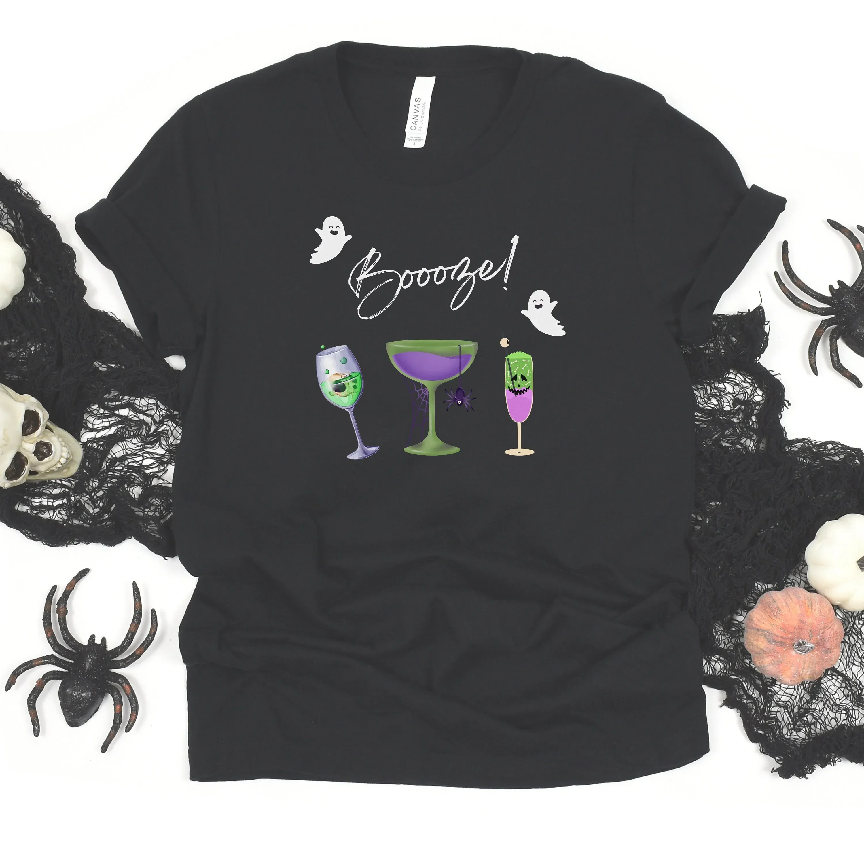 Halloween Booze T Shirt Funny Adult For Zombie Crawl Party Night Out