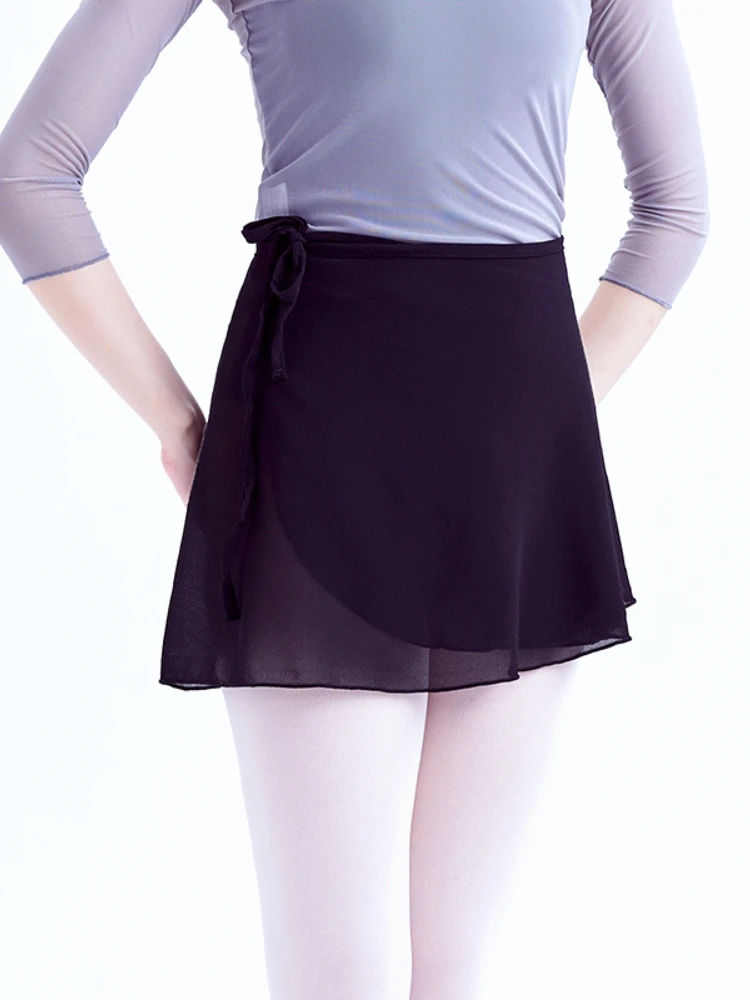 Jupe de Ballet une pièce en mousseline de soie pour femmes, tenue d\'entraînement de ballet, cravate de danse portefeuille