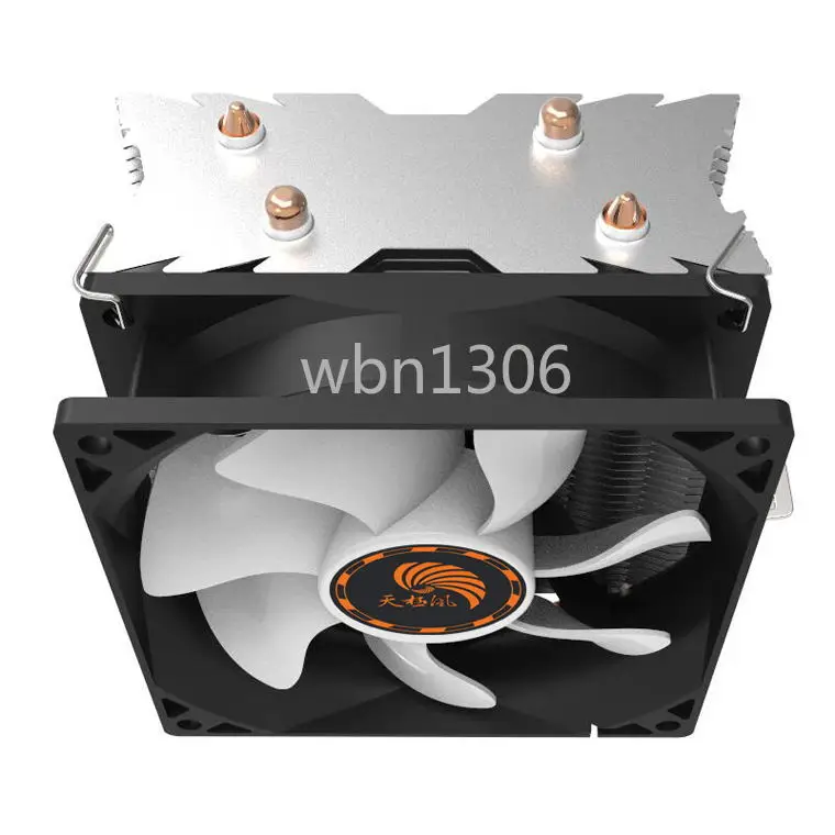 Multi-platform CPU radiator 1150 1155 2 copper tube 9CM silent cpu fan