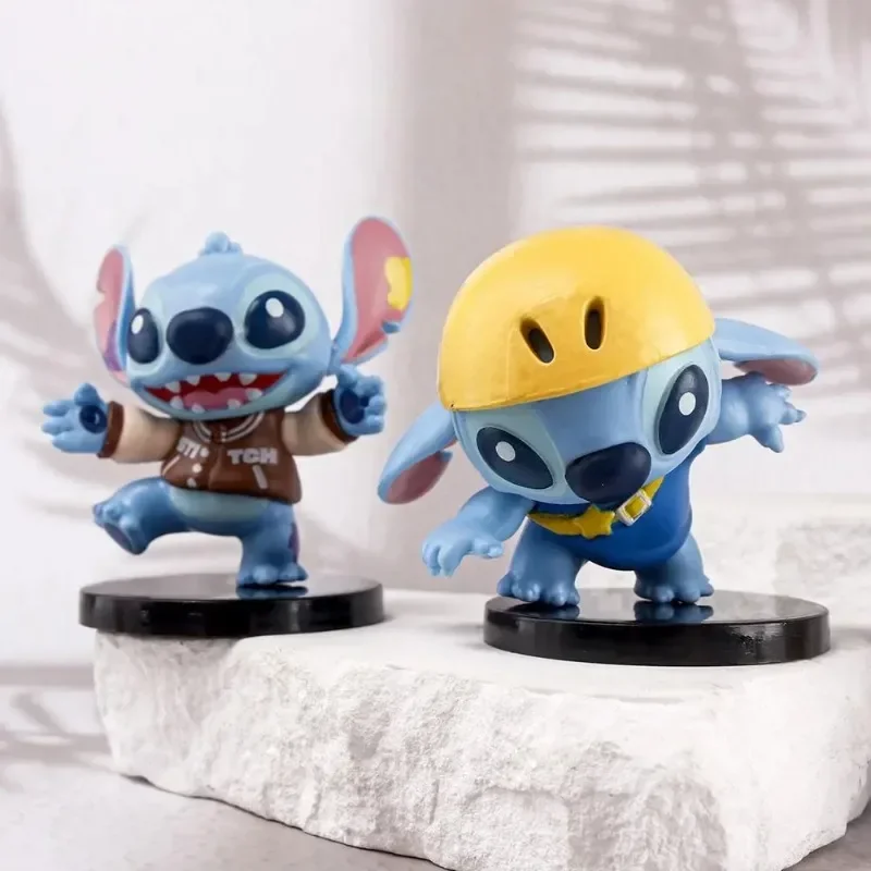 6 stücke Disney Stich Anime Figuren Puppe Cartoon Stich Spielzeug Ornamente Micro Desktop Dekoration Modell Figur Kind Geburtstag Geschenke