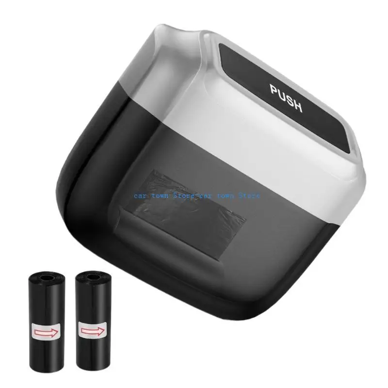 سلة مهملات السيارة من RXJE مع غطاء، سلة قمامة السيارة الصغيرة مع أكياس القمامة ABS حاوية تنظيم مزبلة مقاومة للماء للسيارة #5