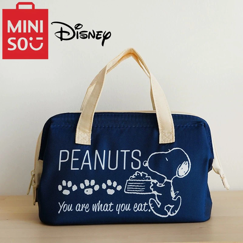 MINISO Disney Collection Snoopy Magazine Appendix Meal Box Bag Insulation Portable Lunch Bag Fashion Cartoon Print Handbag