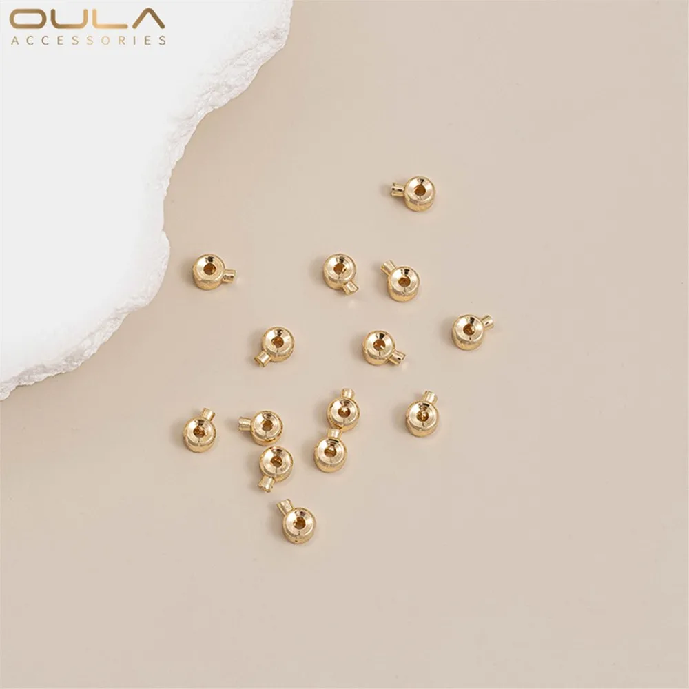 10pcs 3x2mm Narrow Positioning Snap-on 14K Gold-plated 18K Thin Snap-on Diy Bracelet Necklace Finishing Clip Accessory