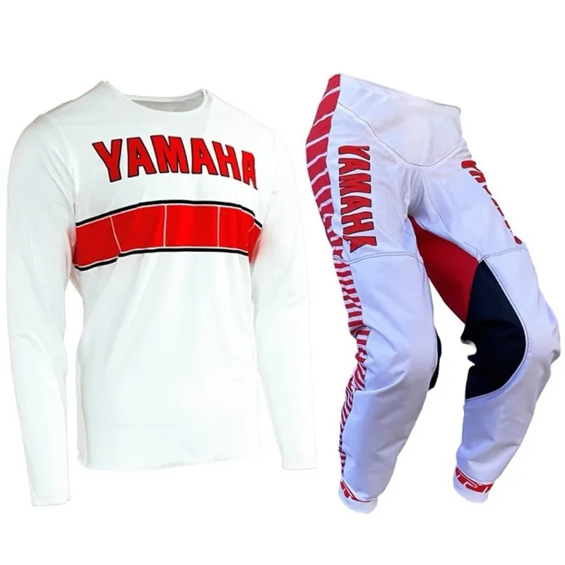

Летний комплект Yamaha 2026: белые брюки и лонгслив с принтом, модный повседневный солнцезащитный комплект для езды на велосипеде и мотоцикле для мужчин и женщин