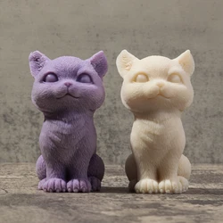 DIY Cute Sitting Cat Candle Silicone Mold Handicraft Animals Cat Shape Aroma Candle Plaster Resin Wax Making Mould Decor Gifts