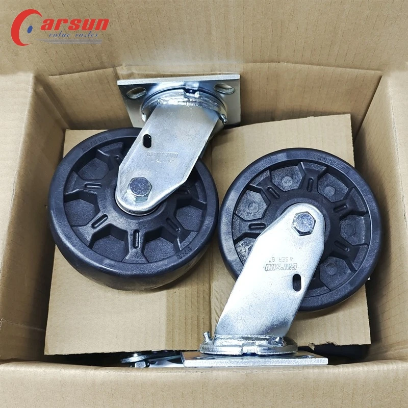 عجلات دوارة مقاومة لدرجات الحرارة العالية مقاس 6 بوصات، عجلة عجلة فرن صناعية شديدة التحمل مصنوعة من النايلون المتين OEM