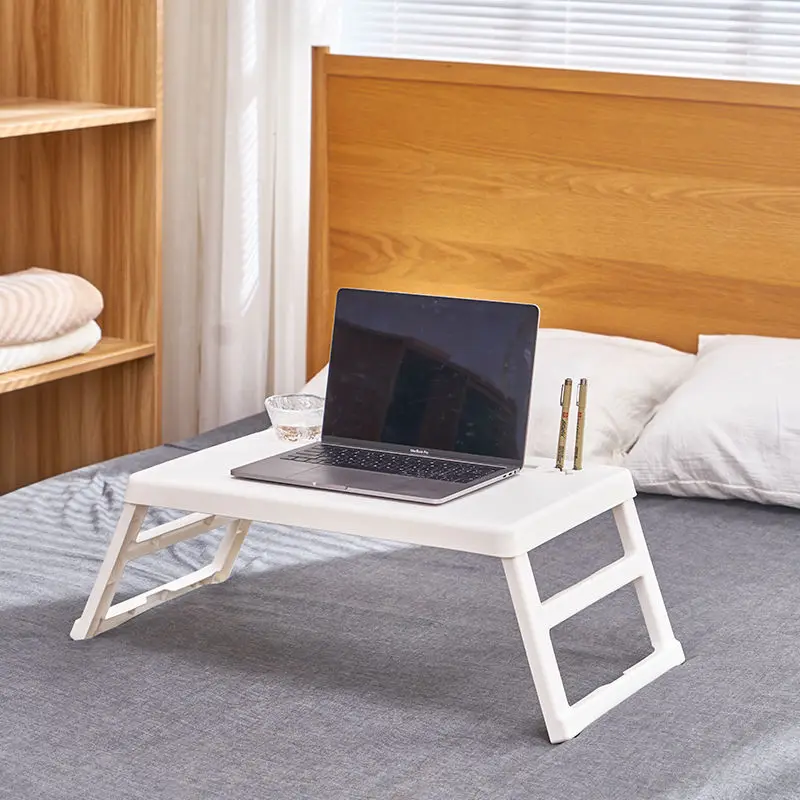 Folding Computer Desk Portable Lightweight Bed Stable Laptop Desk Plastic Material Home Bedroom Living Room Furniture