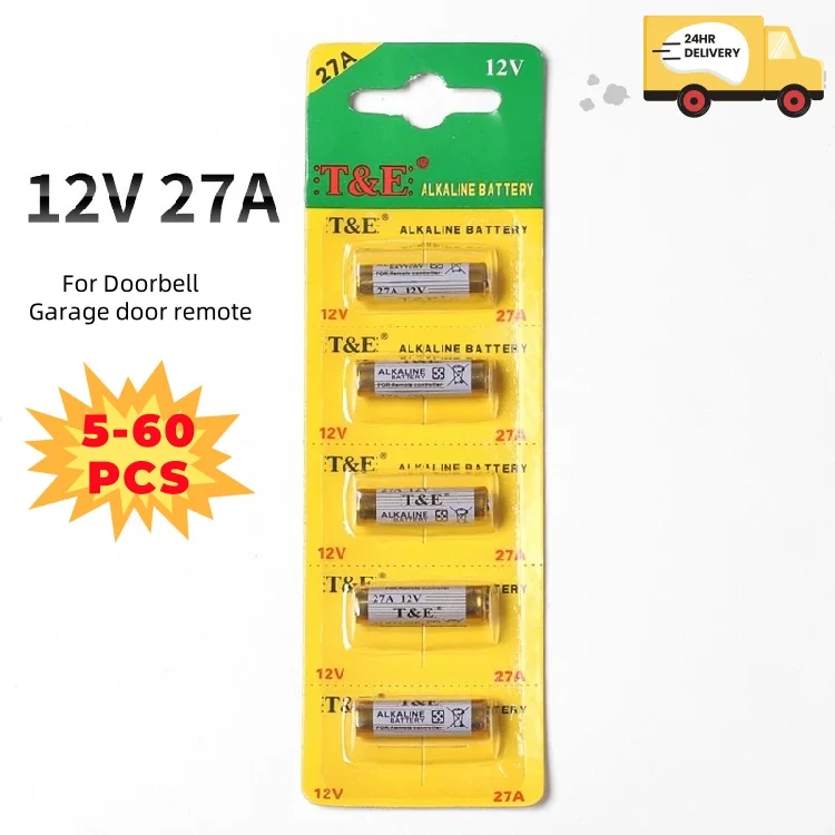 

5-60pcs 27A 12V Battery A27 Alkaline Batteries 27AE 27MN A2 K27A for Remote Control Gamepad Doorbell Toys Car Key Calculator