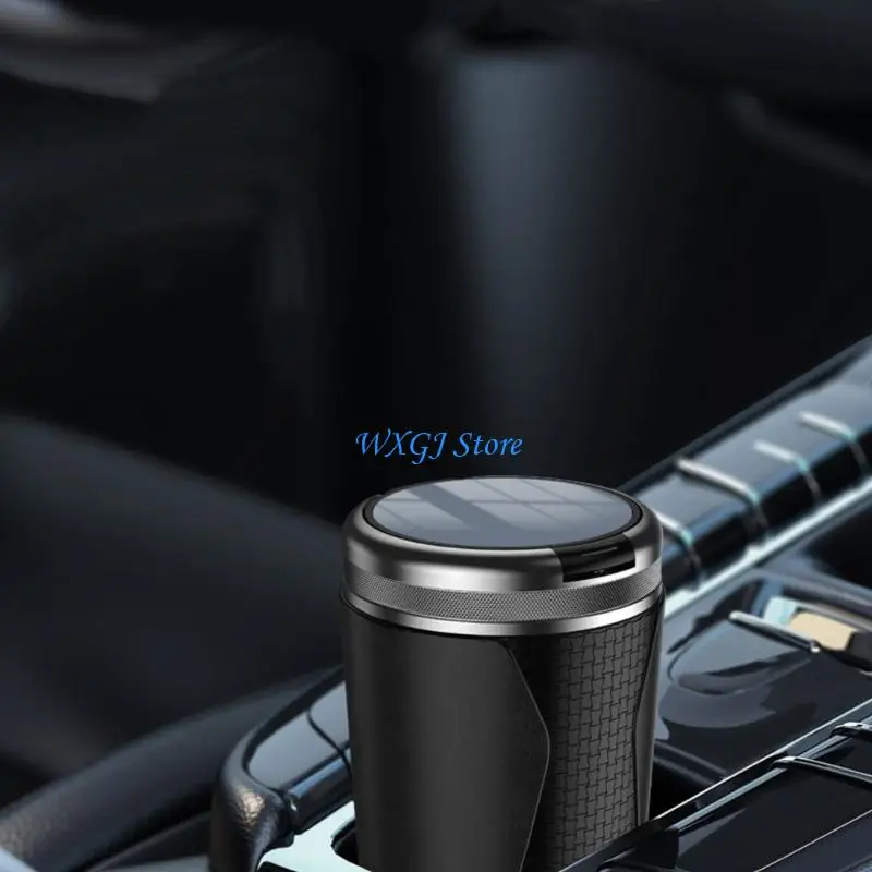 37JE Modern Plastic Car Ashtray With Automatic LED Lighting And Smell Proof Design Cup Holder Ashtray For Car