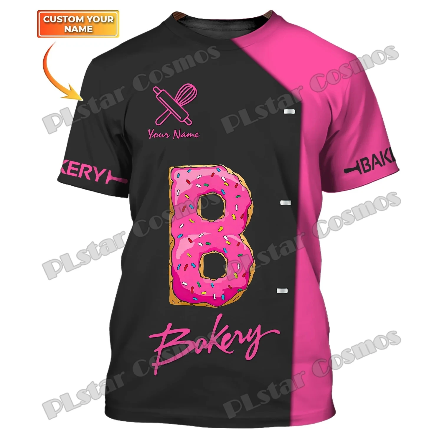 PLstar Cosmos Baker & Baking Tools Personalized Name 3D Printed Mens t shirt Summer Unisex Casual Tee Shirt Cake Lover DW218