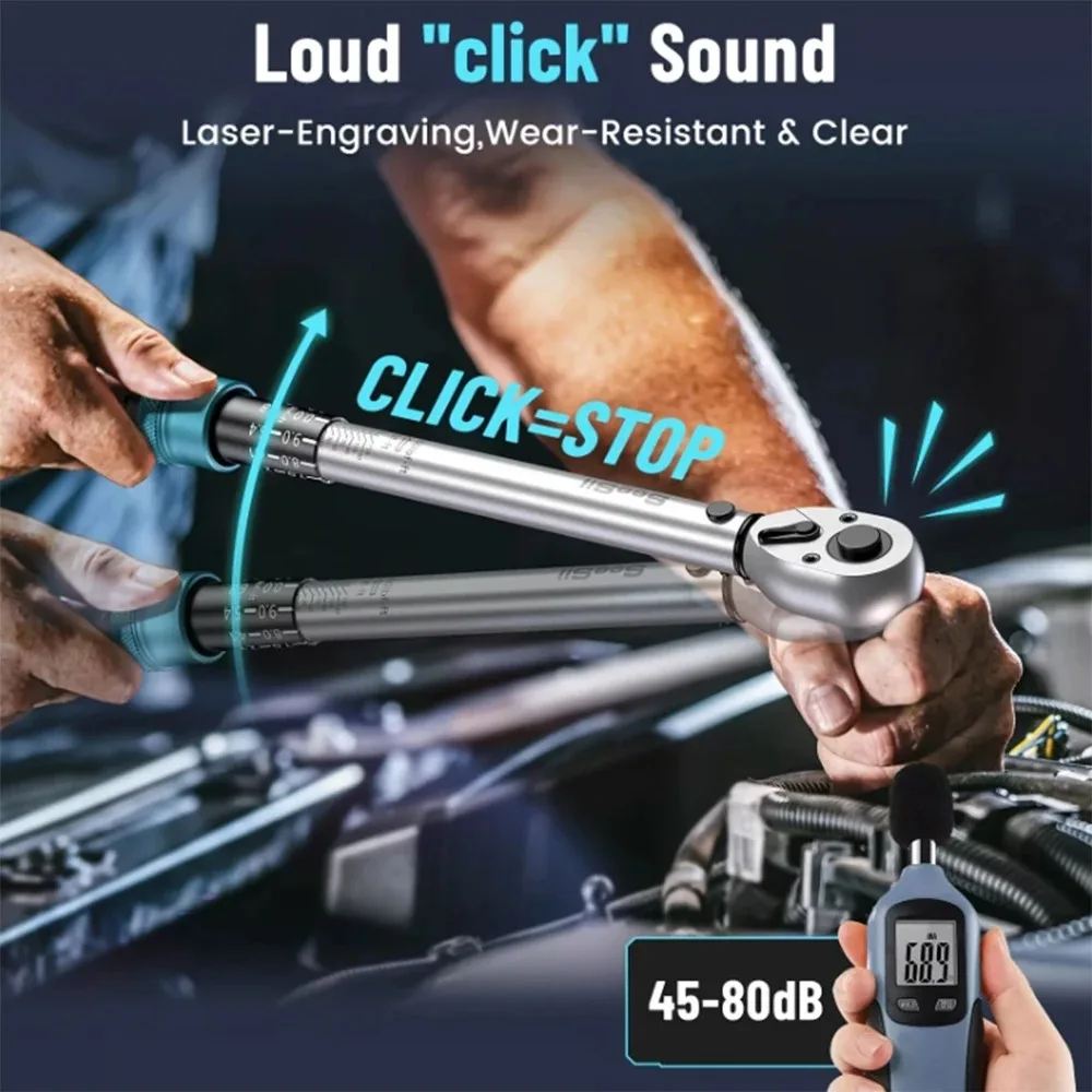 Seesii Ratchet Wrench Set Metric Impact Sockets Ratchet Spanner Complete Tool Kit Professional Garage Repair Tool