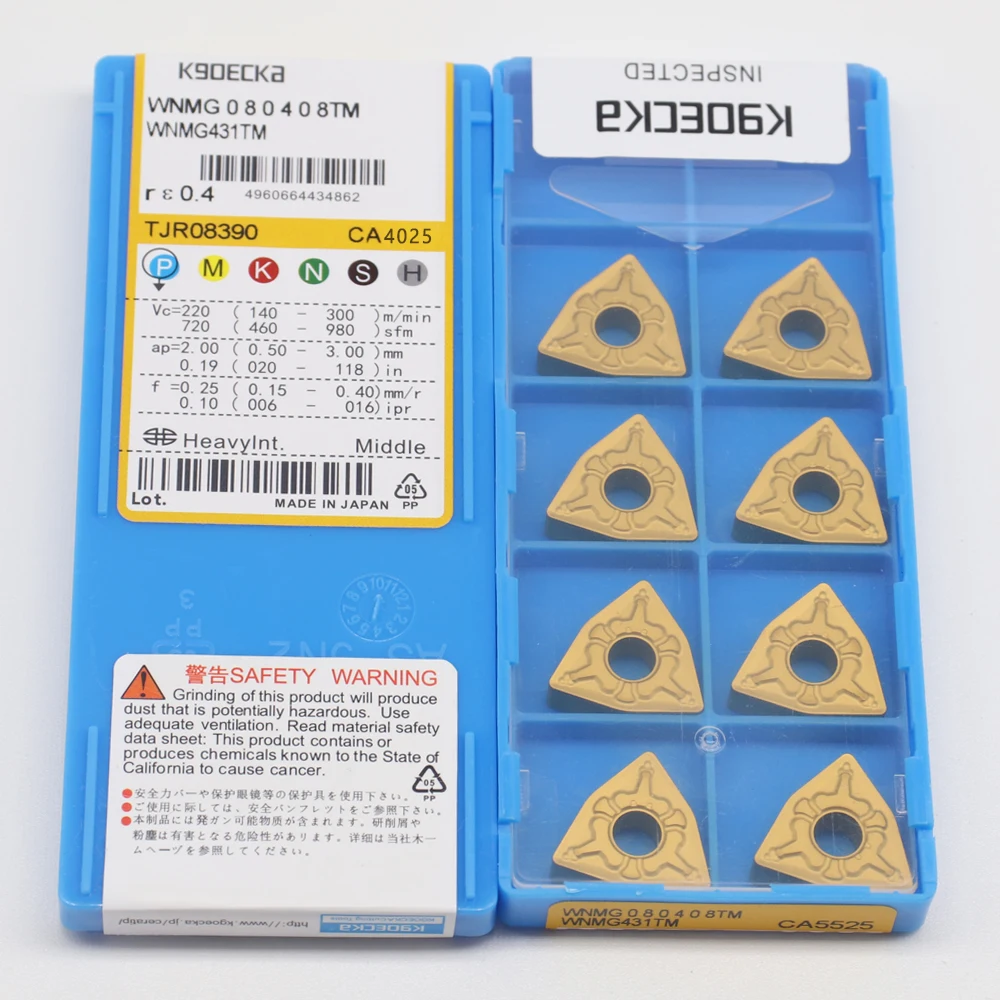 10PCS  WNMG080408 TM CA4025 High Quality Carbide Inserts External Turning Tool CNC Lathe Tools Metal Blade
