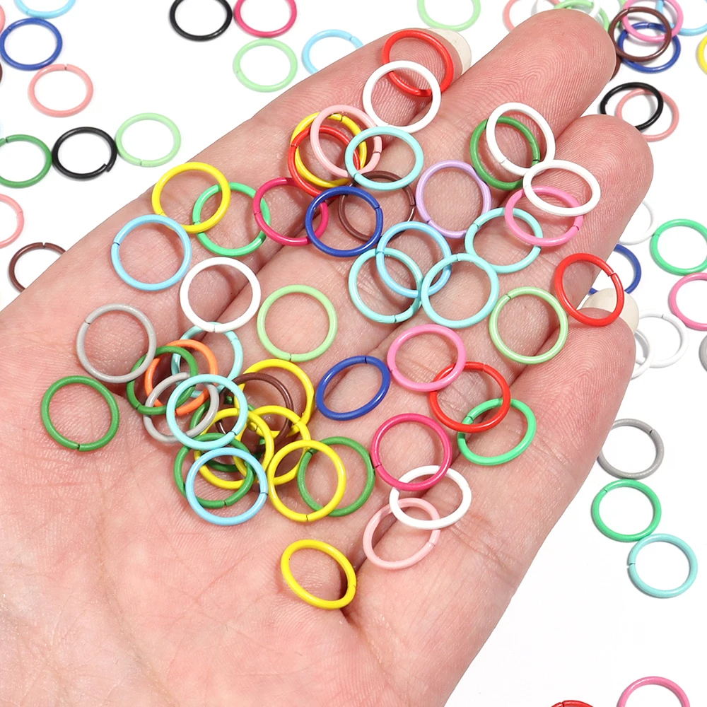 SAUVOO 50pcs/lot Closed Jump Rings Colorful Metal Closed Jump Rings Key Chain Connector Ring Split Ring For DIY Jewelry Making