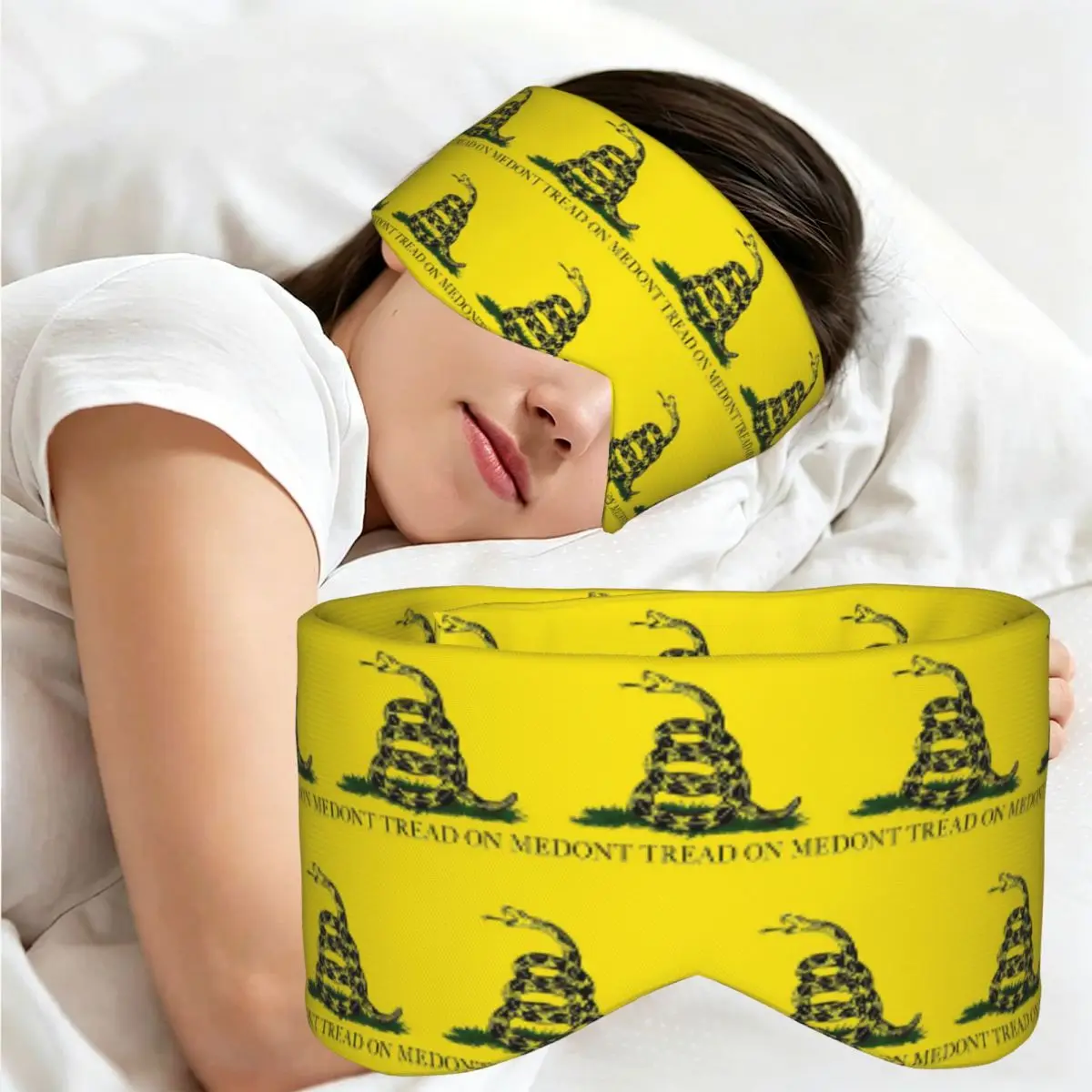 Masque de sommeil Gadsden Don't Tread On Me Flag, cache-yeux portable bloquant la lumière pour filles et garçons, pour la maison, les fêtes, les voyages