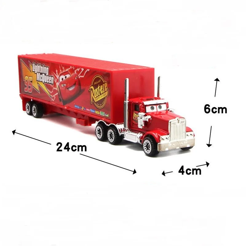 Disney Pixar Cars set Lightning McQueen Sheriff mack Truck Diecast Metal Car 2 1 3 box dinoco racer car Toy Boy Gift for kids