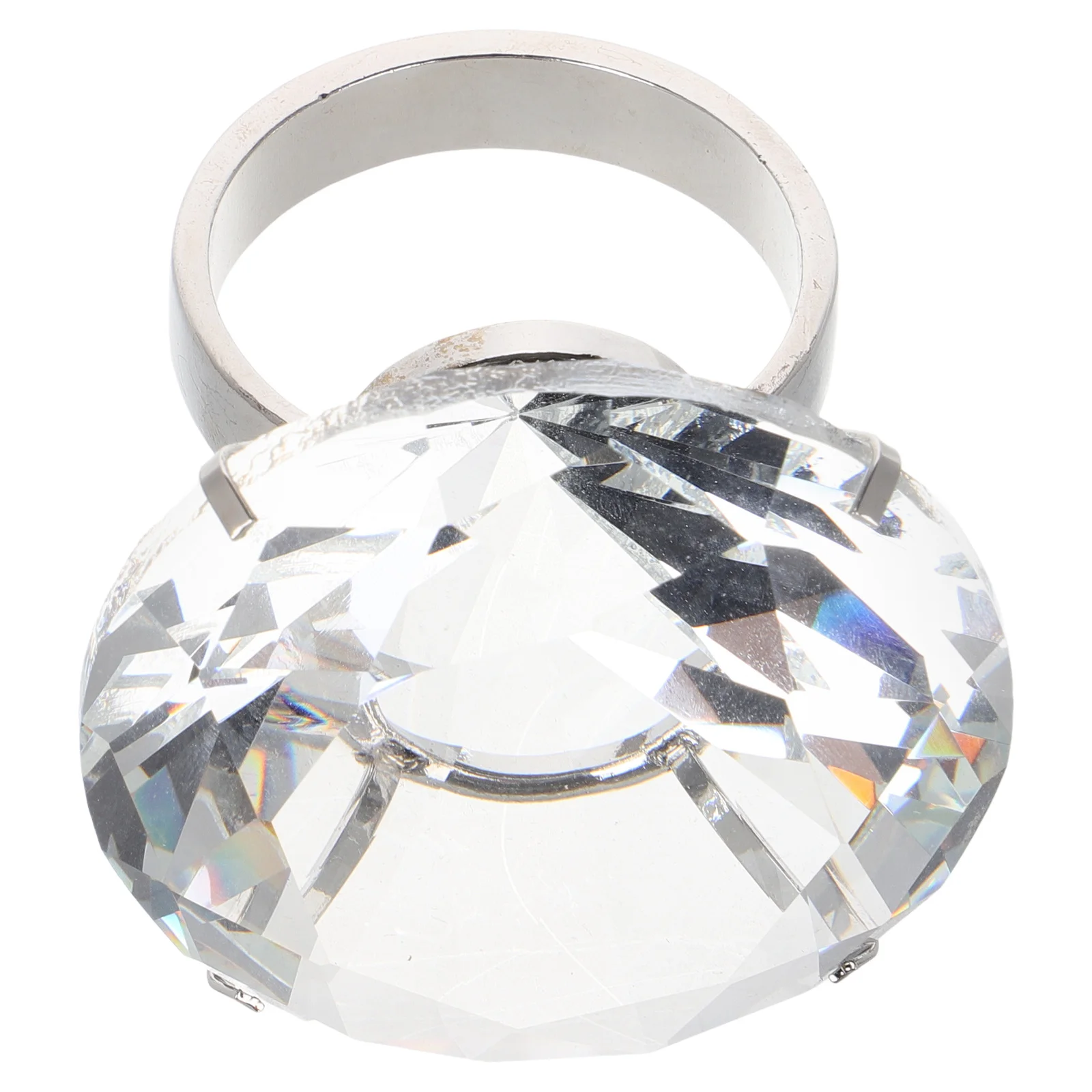 

6Cm Glass Ring Prop Wedding Anniversary Engagement Party Decor Simulated Jewelry Photo Booth Event Decoration Accessory