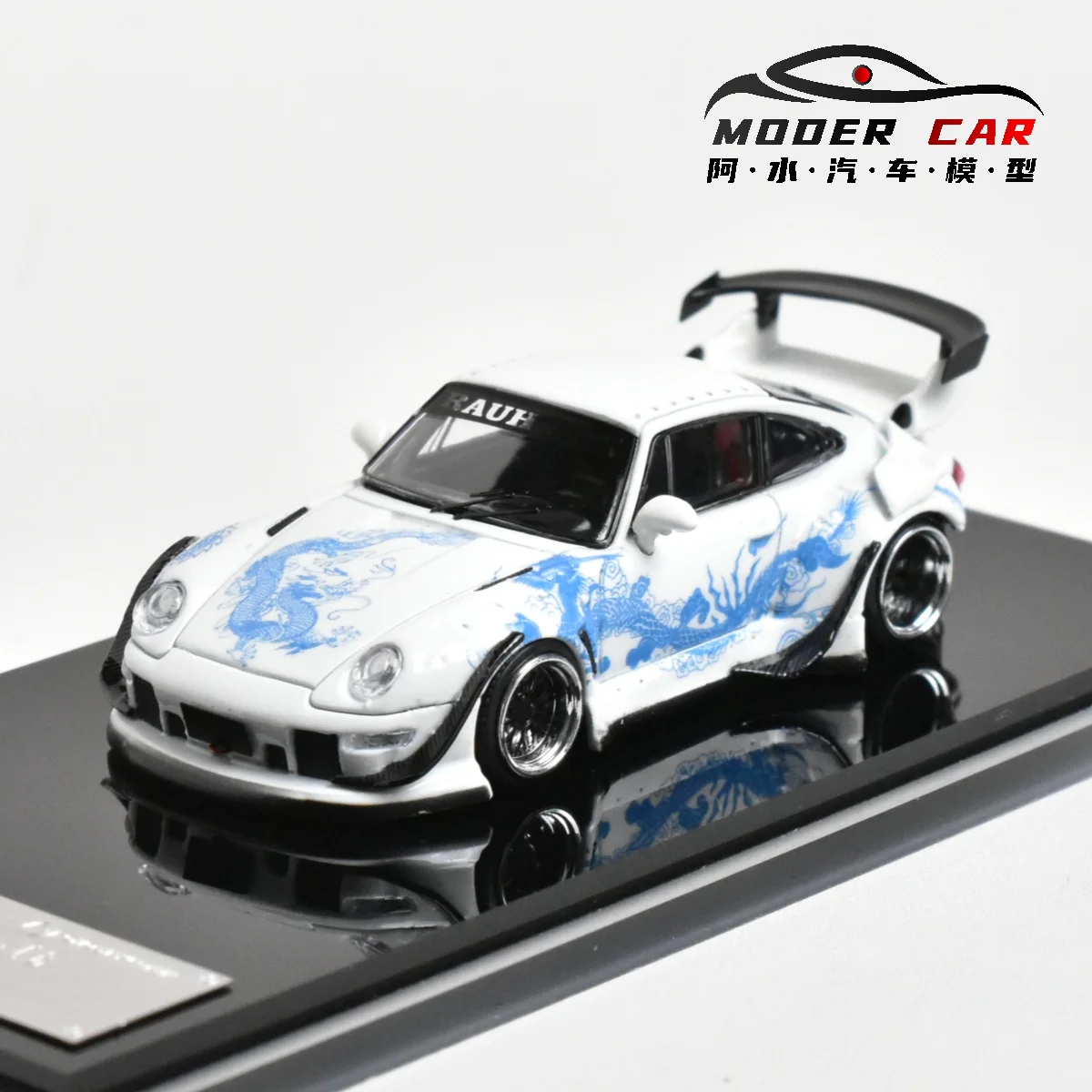 سيارة Street Weapon SW 1:64 RWB 993 Rauh-Welt مضيئة على طراز Diecast