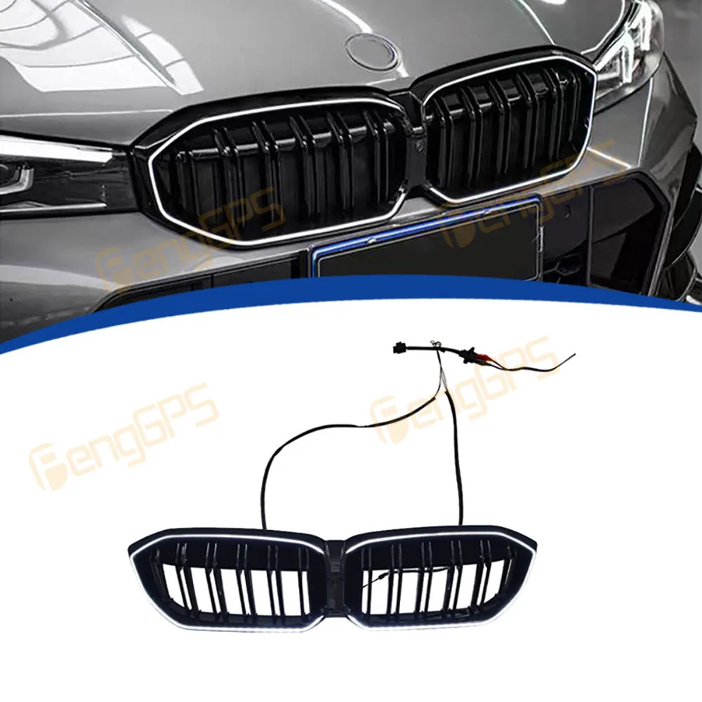 

Car Radiator Grille For BMW 3 Series G20 2023-2024 Front Grille Bumpers LED Light Body Kit Gloss Black ABS OEM Car Accessories