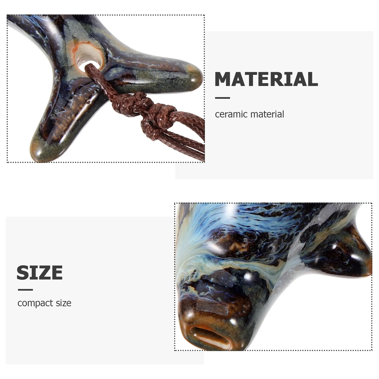 

6 Holes Ceramic Ocarina Small Compact Beginner Ocarina Music Instrument for Adults Portable