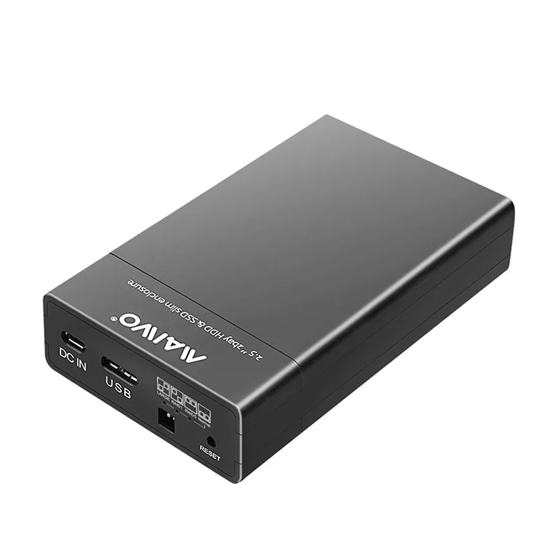 MAIWO Dwuszczelinowa obudowa na 2,5-calowy zewnętrzny dysk twardy SSD 4 Obudowa RAID na 2,5-calowy dysk twardy Obudowa USB 3.0 na dysk SATA — zdjęcie 2