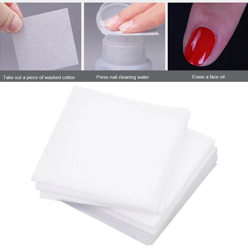 500 Pcs Nail Pads Wipes Non-woven Fabric UV Gel Polish Acrylics Remover Cleaner UV Gel Polish Acrylics Remover 500 Pcs Nail Pads