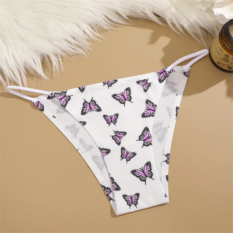 Nahtlose Seide Leopard Unterwäsche frauen Höschen Blume Schmetterling Sexy Kurze Weibliche Low-taille Stretch Dessous soiки