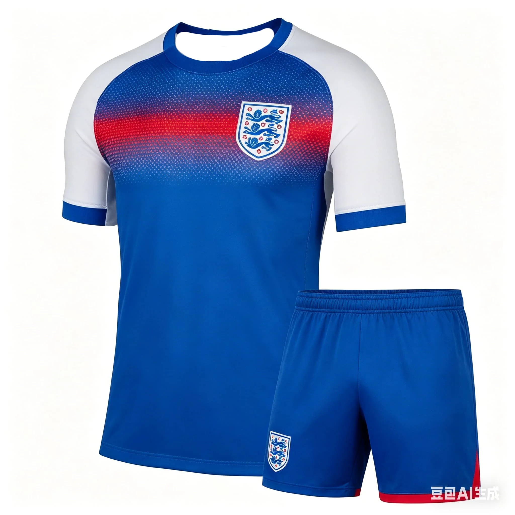 

2026 Summer Mans Hot Selling 3D Printed England National Team Football T-shirt Set Outdoor Sports Fast Drying Breathable
