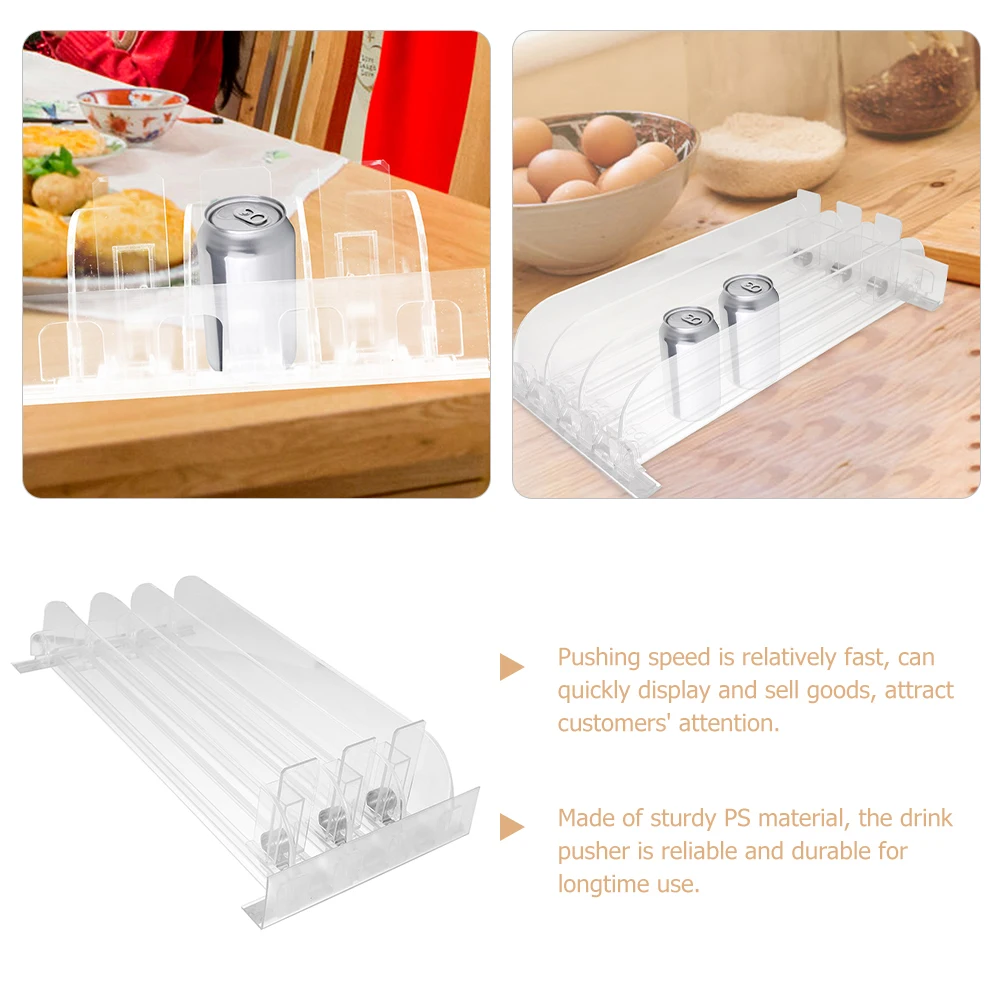 

1 set Beverage Shelf Pusher Rack Organizer Display Stand Replenishment Drink Glide Machine Slide Out Rack Fast Speed