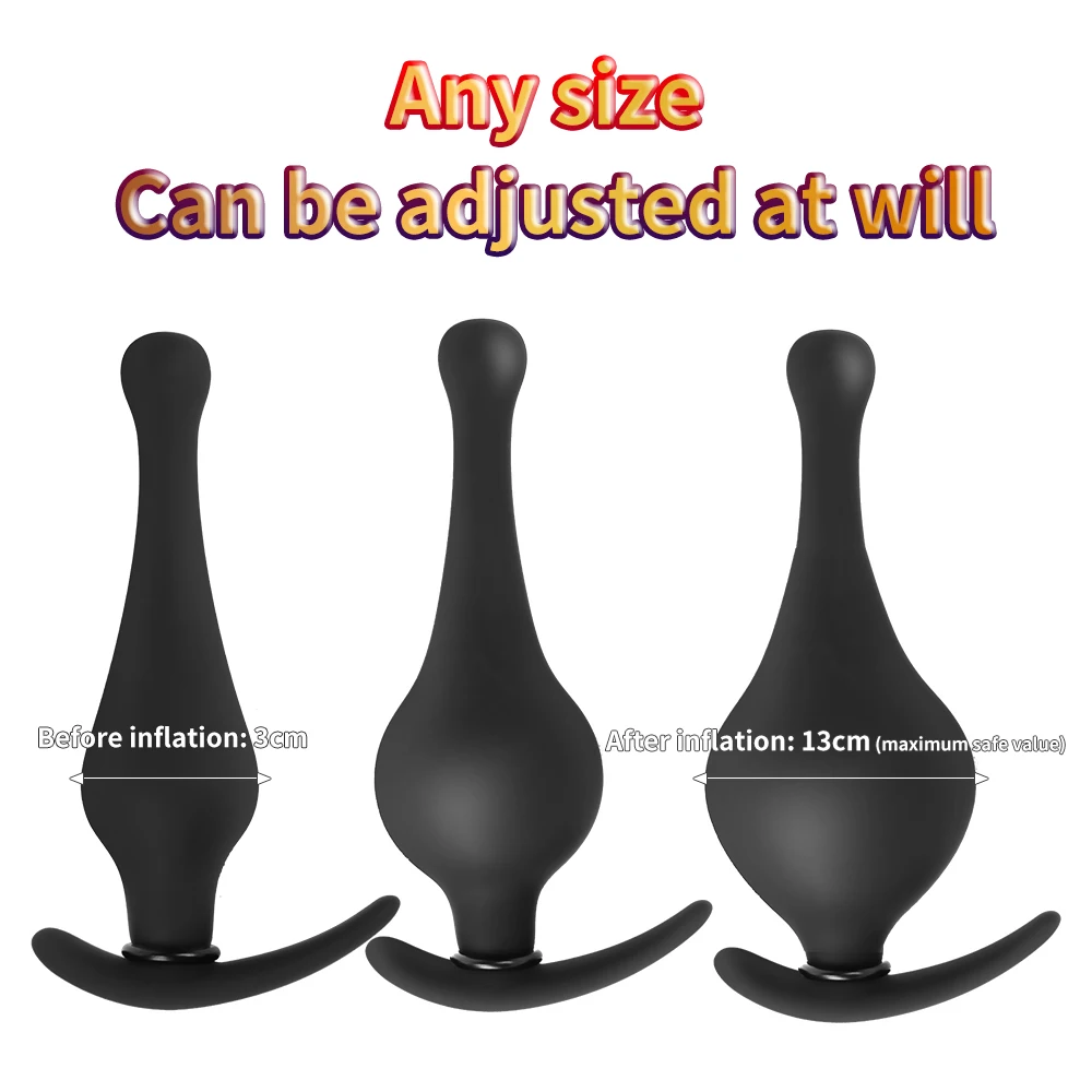 Manyjoy Soft Silicone Inflatable Anal Plug Butt Dilator Body-Safe Silicone Anal Balloon Pump Massage Adult Men Women Sex Toy