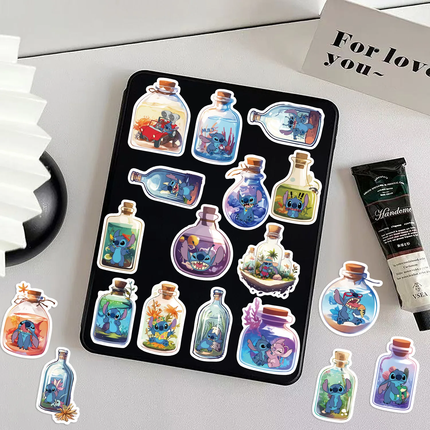 

10/30/50PCS Disney Cartoon Stitch in a Bottle Sticker DIY Phone Laptop Luggage Skateboard Graffiti Decals Fun for Kid