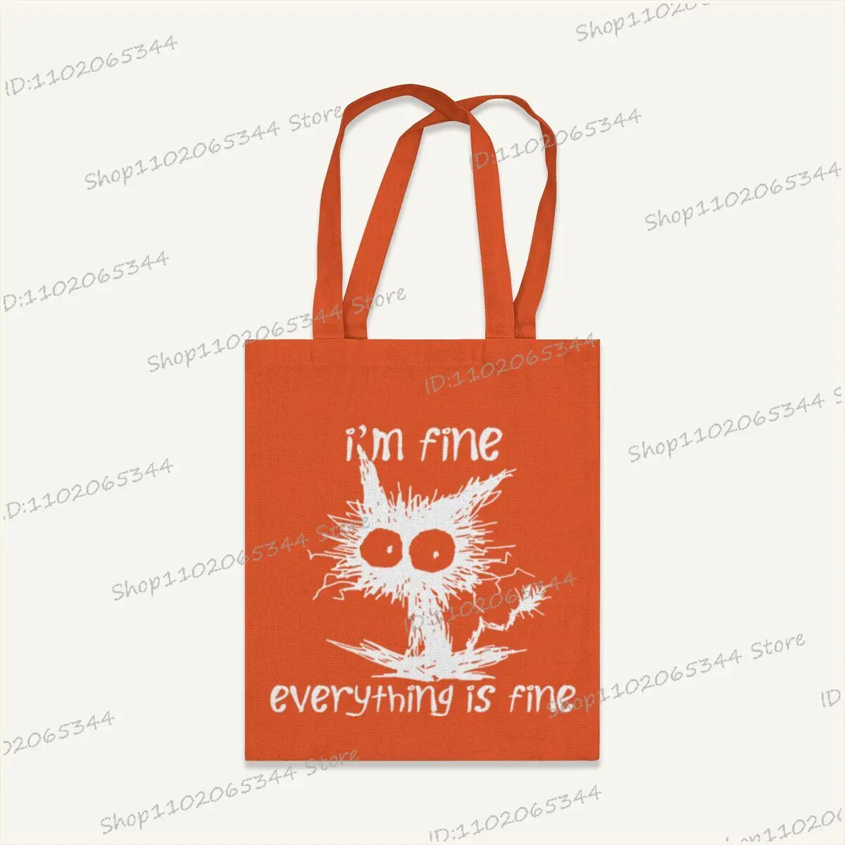 أنا بخير كل شيء جيد مضيئة حقيبة كتف المرأة الجرافيك Harajuku للمتسوقين حقائب قماش حقيبة يد حقيبة يد فتاة عادية #6