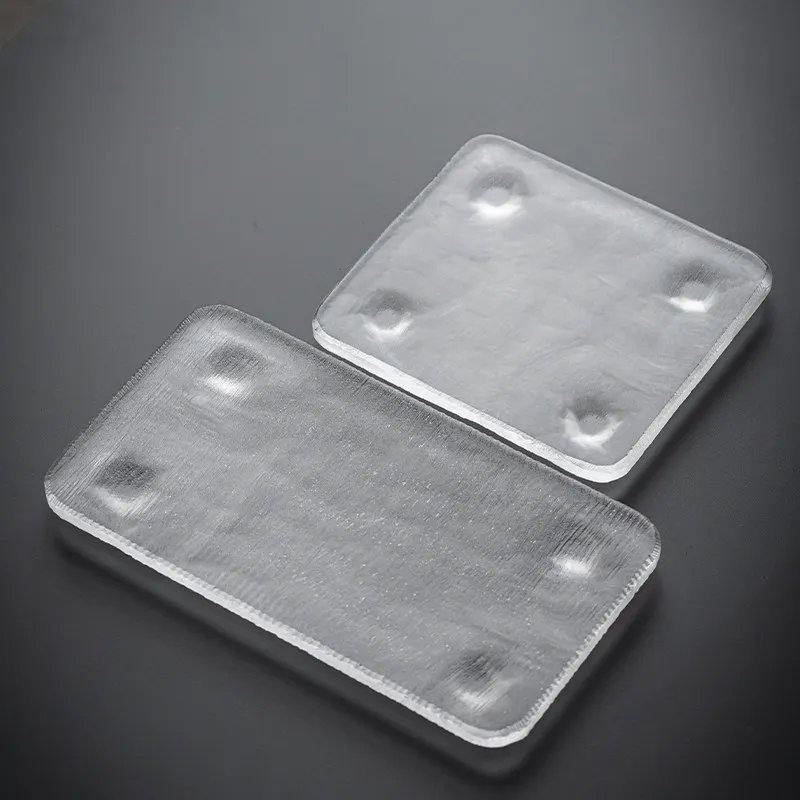 

CX frozen glass square rectangular dry brewing table crystal tea tray zen household