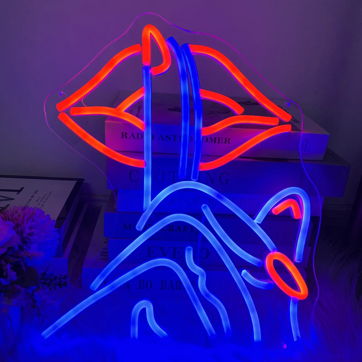 Custom Lips and Fingers Neon Sign LED Night Light for Lamp Bar Pub  Beauty Salon Bedroom Gaming Room Art Wall Decor Art Gift