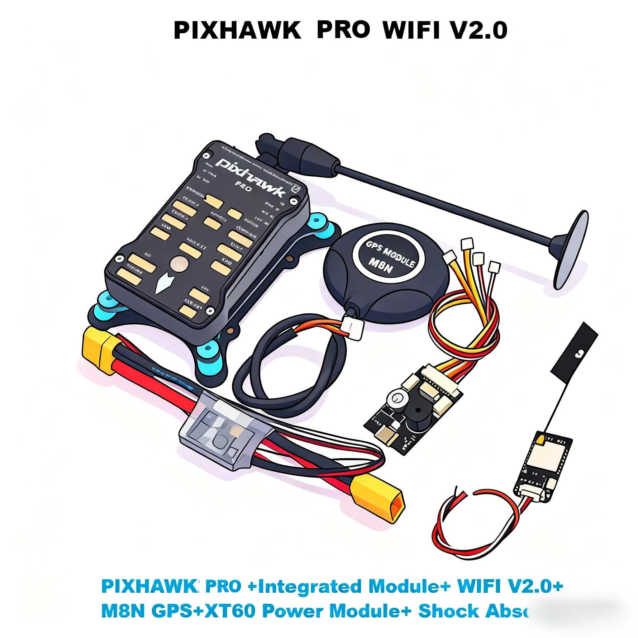 

AN Pixhawk PX4 PIX PRO 32 Bit Flight Controller Autopilot with 4G SD Safety Switch Buzzer PPM I2C RGB RC Quadcopter Ardupilot