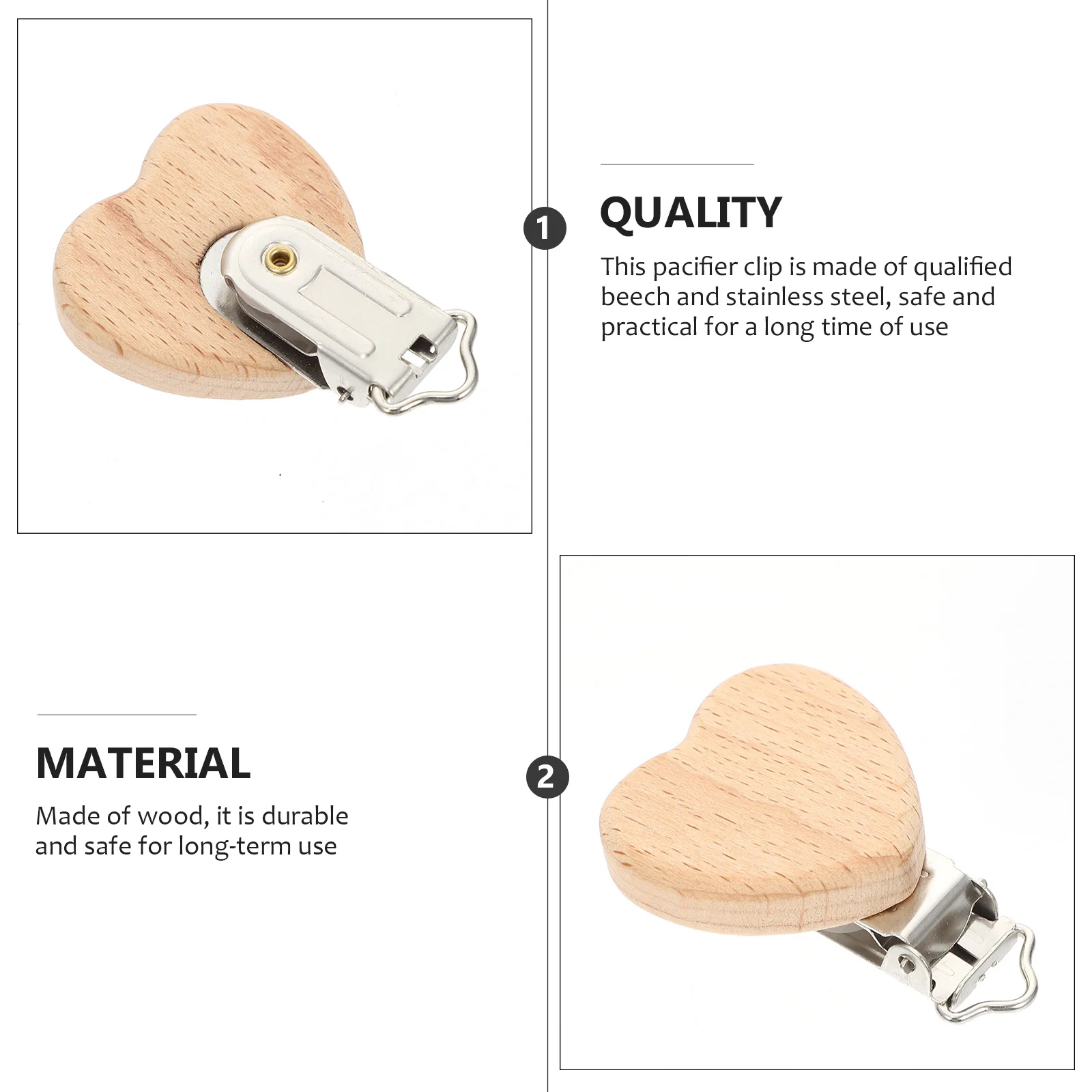 

6pcs Beech Pacifier Clips Cartoon Animal Shape Baby Pacifier Holder Chain Clip For Infant Braces Suspender Trousers Lightweight