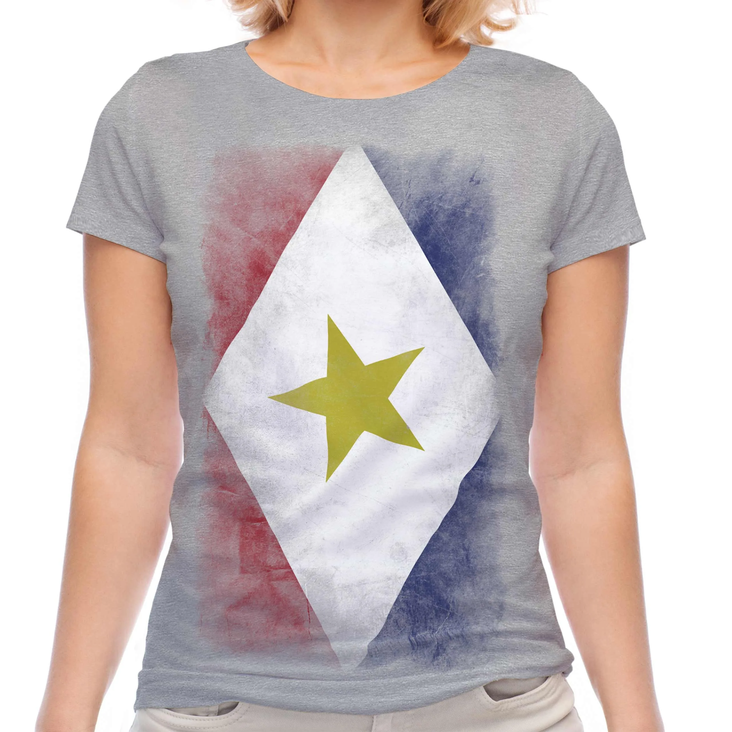 سابا العلم المرأة تي شيرت قصير الأكمام القطن تيز المعتاد قميص المرأة جيرسي بلايز رياضية Y2k تي شيرت الصيف الملابس #3