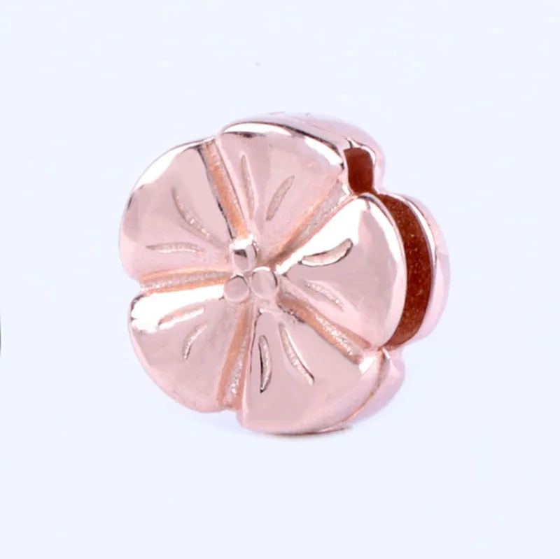 925 Sterling Silver Rose Gold Charm White Zirconia clips Beads Fit Original Pandora Reflections Bracelet DIY women Jewelry Gifts