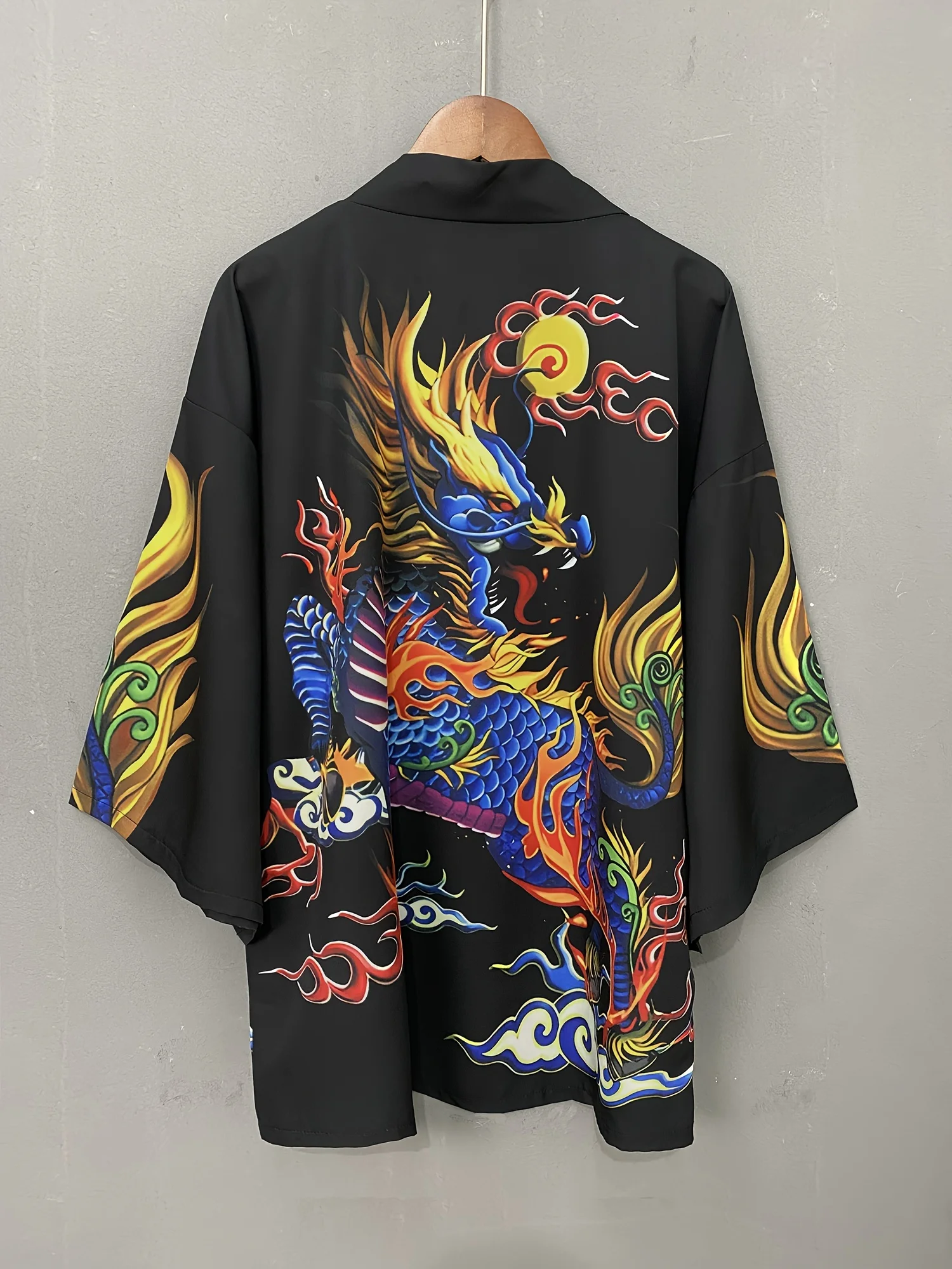 National style kimono Cape Chinese style Ukiyo-e Dragon robe Loose Japanese trend seven-point sleeve yukata Cardigan light coat