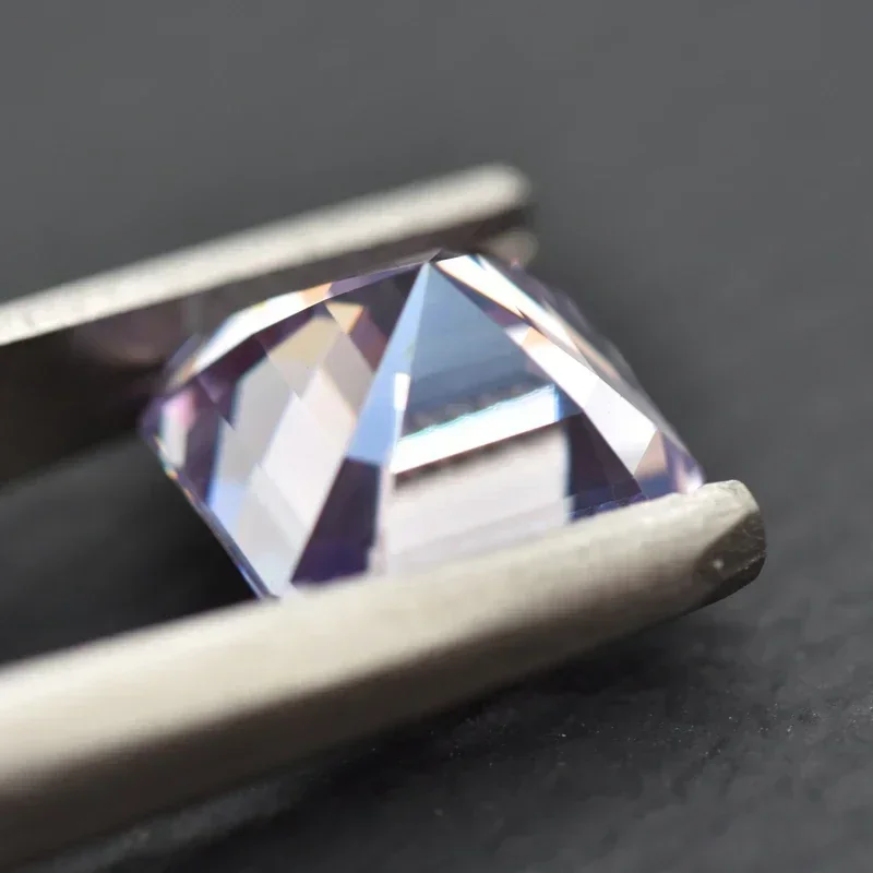 

NWE Moissanite Stone Asscher Cut Light Purple Color Extremely Shiny Quality DIY Advanced Jewelry Rings Earrings Making Certifica