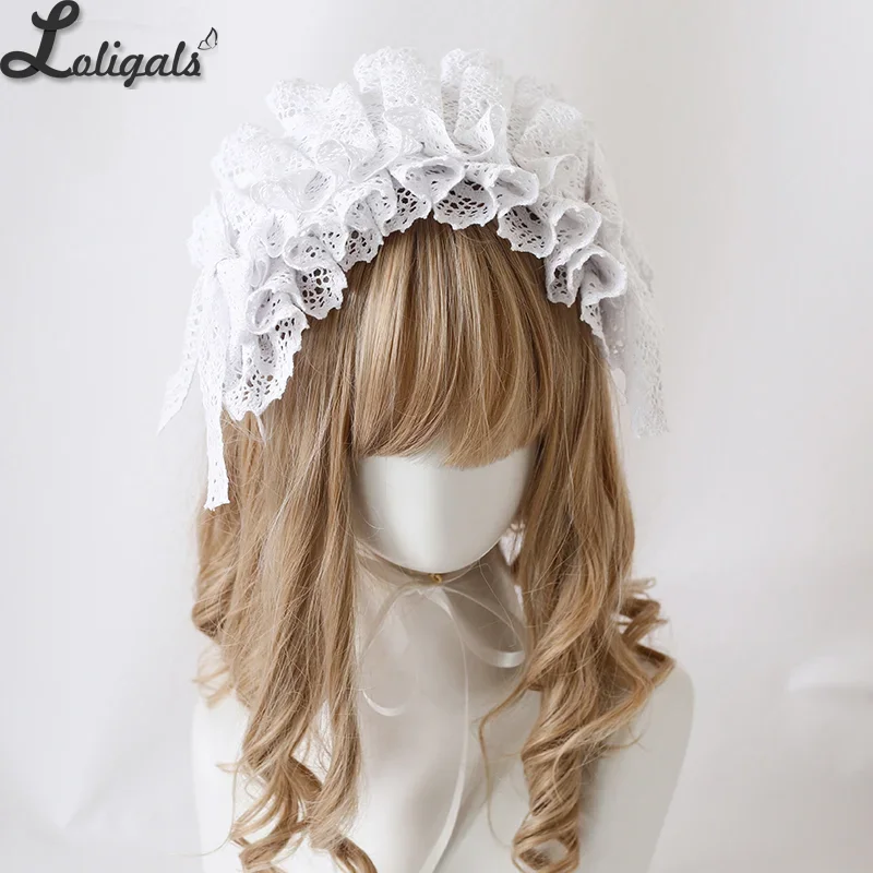 Accesorios para el cabello de encaje para niña Mori con diadema Sweet Lolita