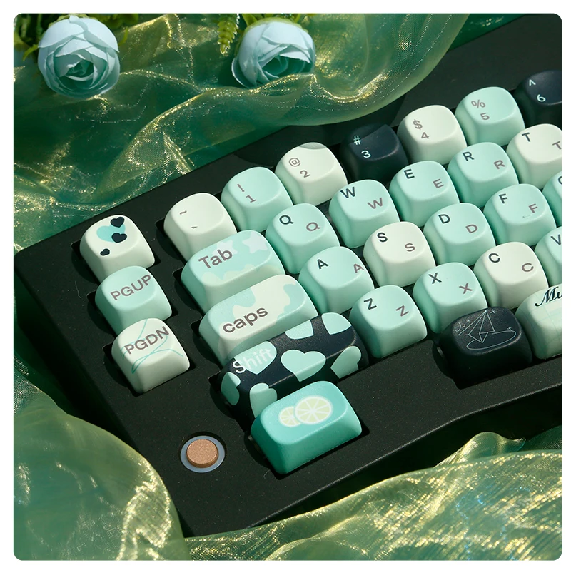 

MOA Green Keycap Dye-Sub PBT Keycap Set for Gaming Mechanical Keyboard Keycap Wide compatibility Keyboard Cap 129 Key