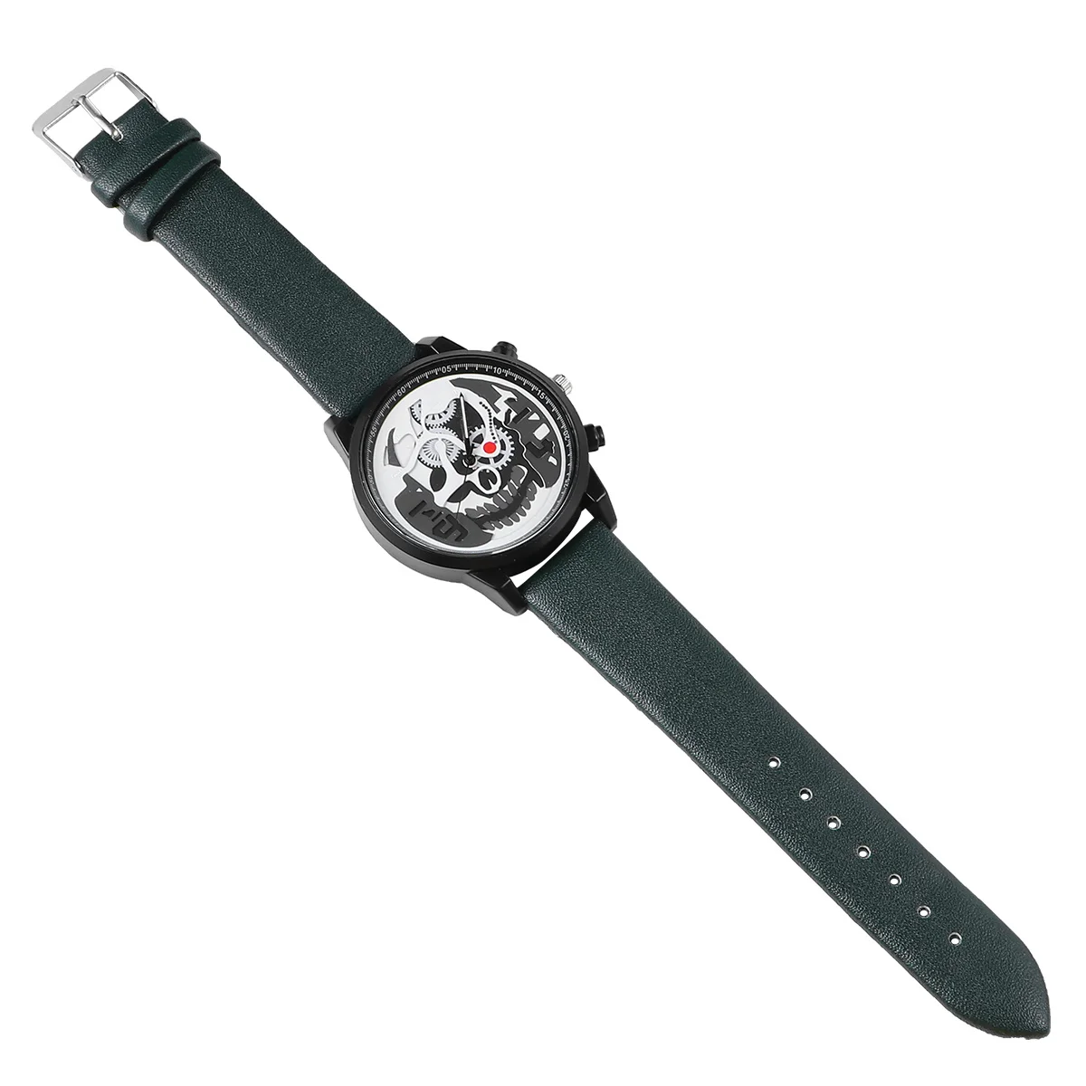 

Уникальный узор черепа Кварцевые часы Прочный ремешок Расслабляющие ежедневные повседневные наручные часы Унисекс Модные кварцевые наручные часы