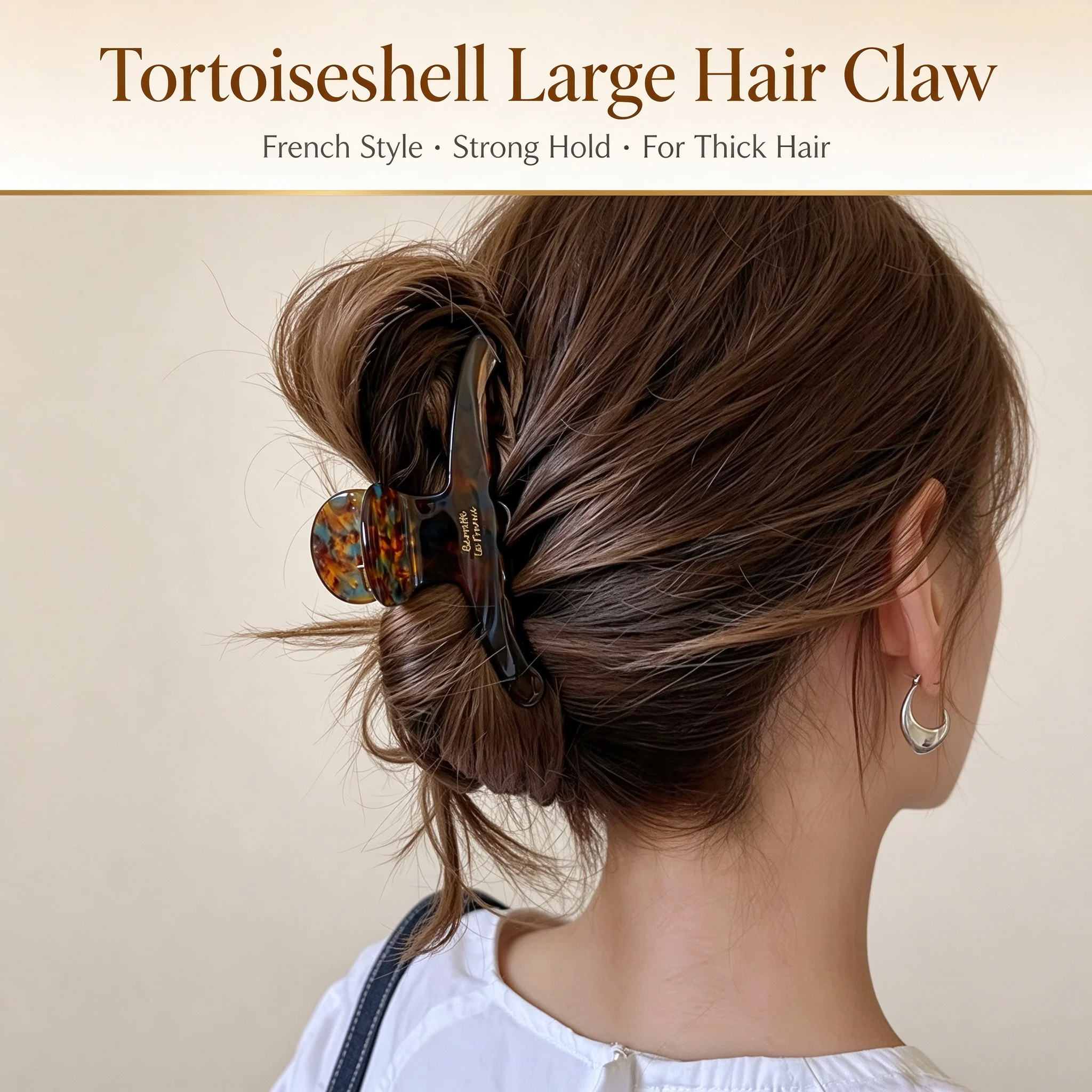 Vintage Haarklammern für Frauen und Mädchen Elegante Hochwertige Acetat-Teefarben Modische Schmuck-Haaraccessoires – Detail 2