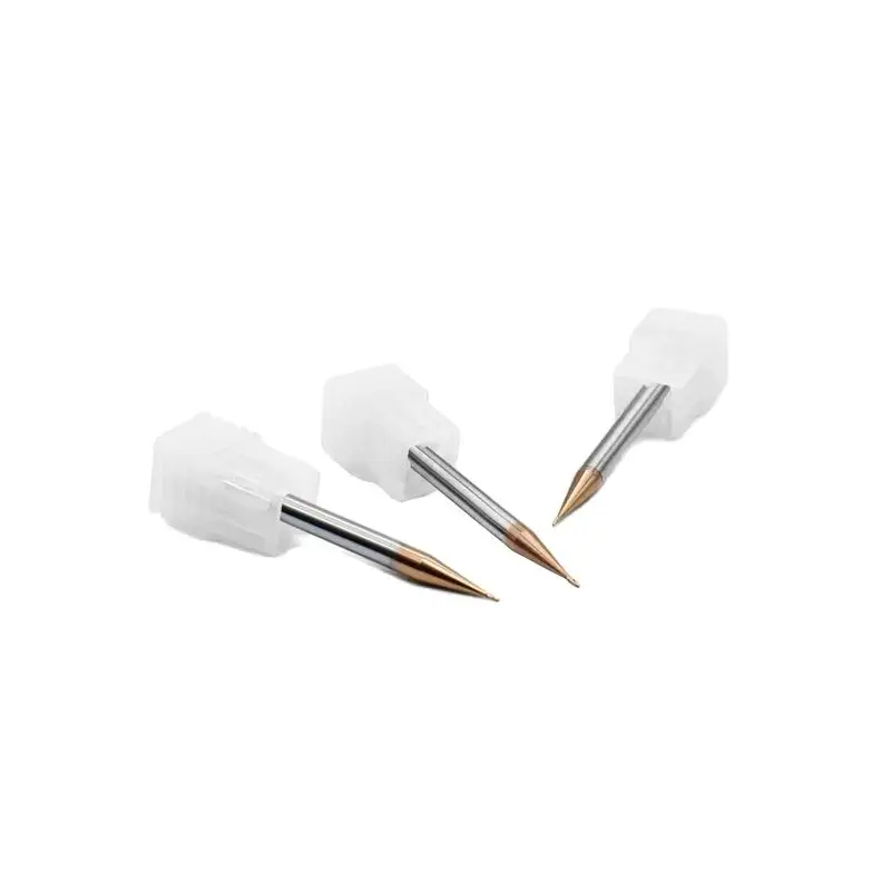 RH 55°Micro Carbide End Mill Rib Processing Cutter CNC Deep Long Neck Small Diameter 0.2 0.3 0.4 0.5 0.6 0.7 0.8 0.9mm Mini Mill