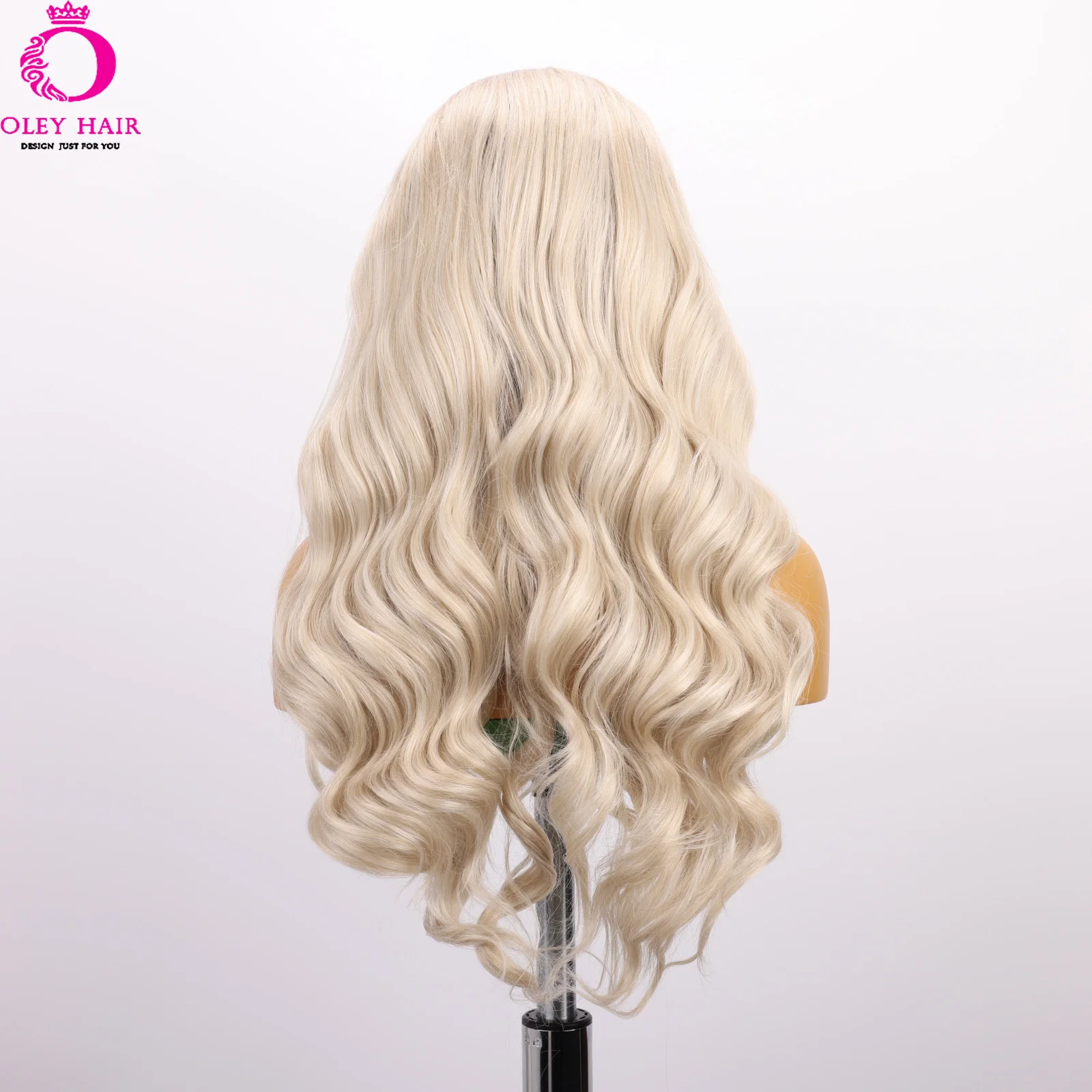 Oley Brown Synthetic Body Wave Wig 28 Inches Lace Front Wig Pre Plucked Mesh Cap Elastic And Adjustable For Cosplay Daily Wear