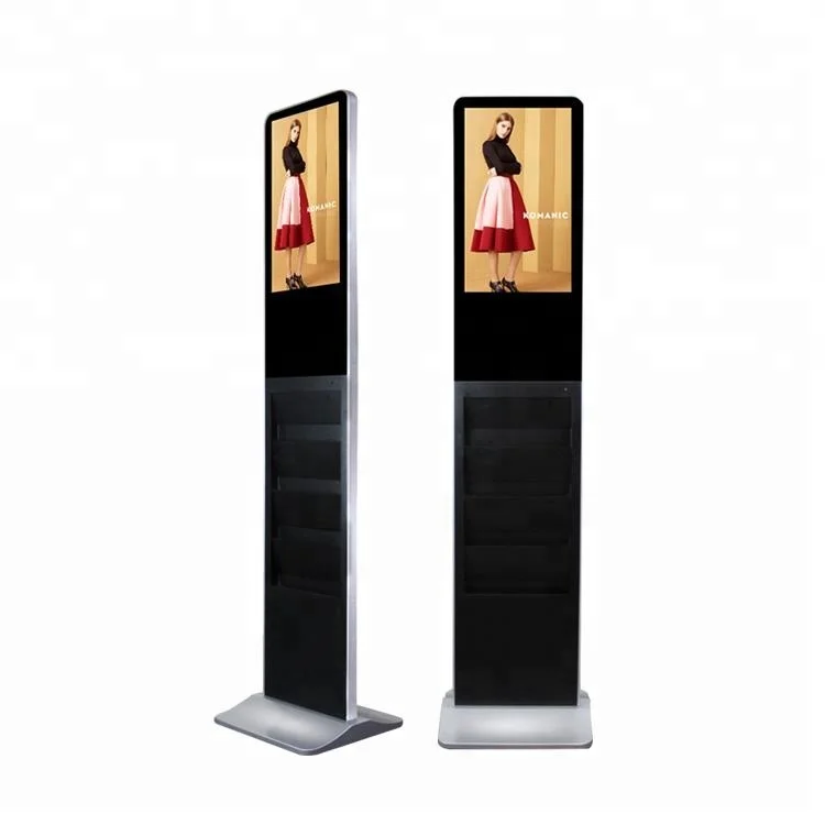 Indoor newspaper kiosk 21.5'' digital media sound vertical lcd advertising player