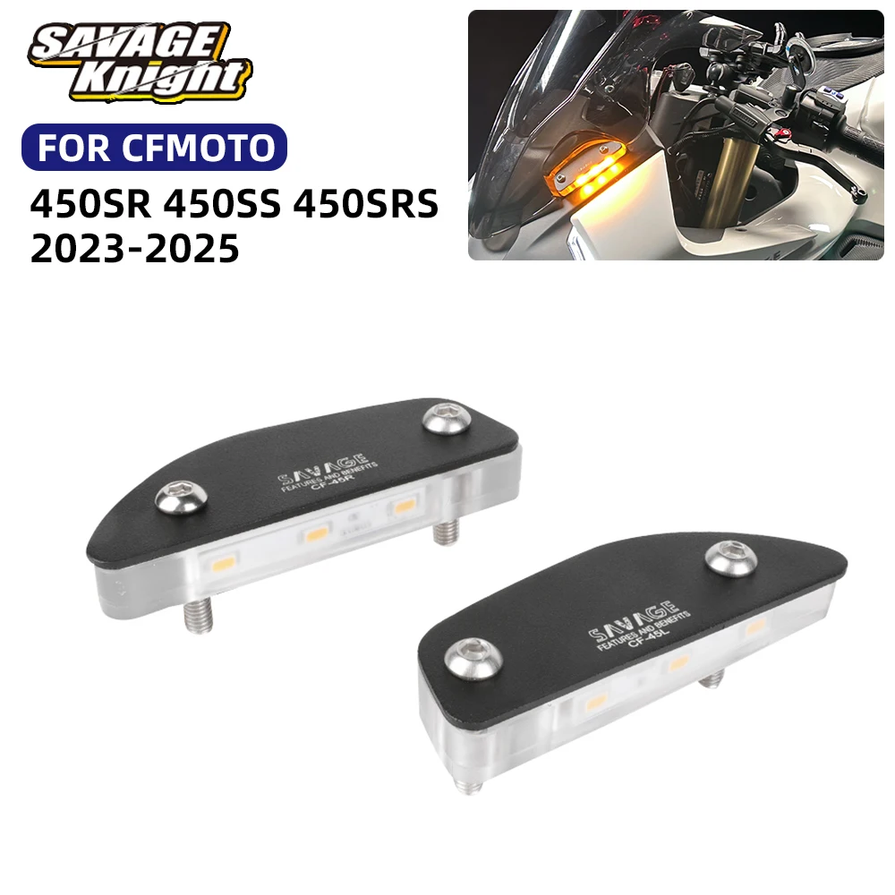 

2025 450SR 450SS Mirror Block Off Turn Signal Light For CFMOTO 450SRS SR450 450 SR SS SRS 2022-2024 Invisible Indicator Flasher