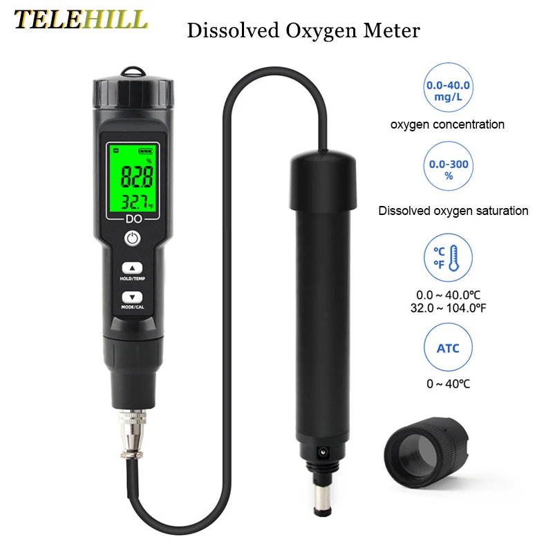 

Digital Dissolved Oxygen Meter Dissolved Oxygen Analyzer 0.0-40.0Mg/L Oxygen Concentration Detector With/Without Backlight